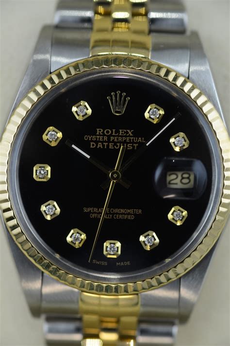 rolex datejust gold schwarz 1971